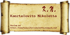Kasztelovits Nikoletta névjegykártya